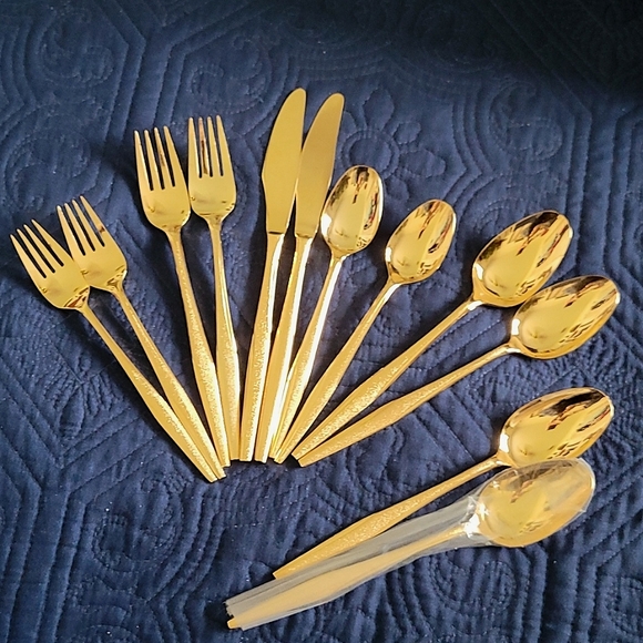 Florentine Gold Plated Flatware. 13 Pieces - Picture 4 of 16